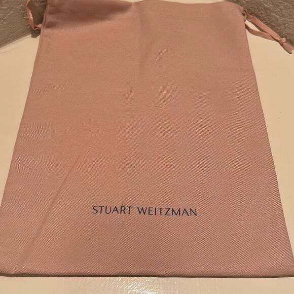 Stuart Weitzman Small Drawstring Top Dust Bag Cover Blush Pink Travel Storage - Picture 1 of 8